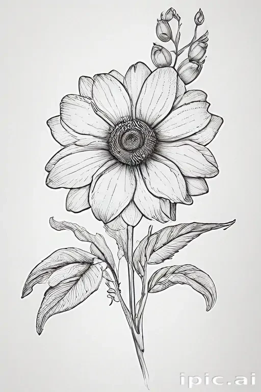flower drawing for coloring