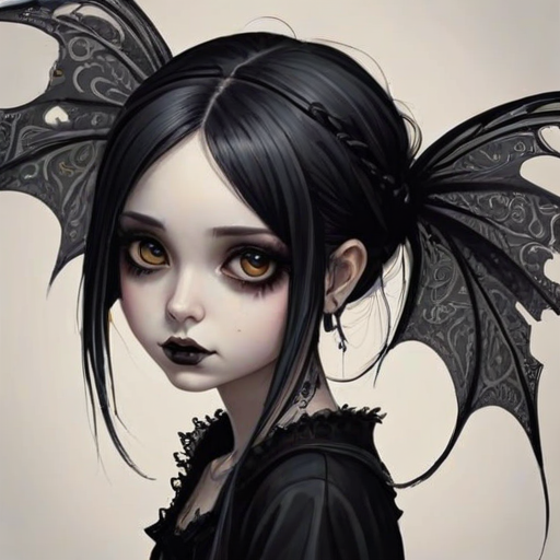paperlarva, 1girl, gothic
