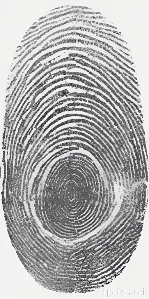 Intricate Patterns of a Fingerprint Captured in Black and White