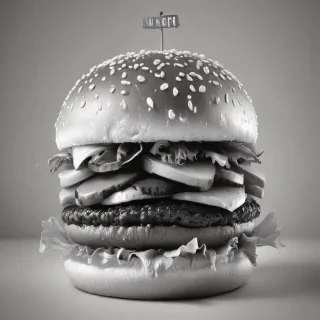 hamburger clipart black and white