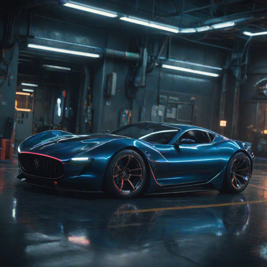 cinematic film still snake, A futuristic car, rendered in lush digital art, showcases a sleek, aerodynamic design with curved lines and sharp angles, evoking a sense of high-speed velocity. The metallic  body glimmers in the light, accentuated by neon  accents that pulse with an otherworldly energy. The wheels, a mesmerizing blend of chrome and carbon fiber, appear to rotate in mid-air, as if defying gravity. Against a backdrop of deep, electric blue, the car seems to embody the essence of innovation and progress, transporting the viewer to a world of tomorrow. ImgFixerPre0.3 <lora:more_details:1> . shallow depth of field, vignette, highly detailed, high budget, bokeh, cinemascope, moody, epic, gorgeous, film grain, grainy
