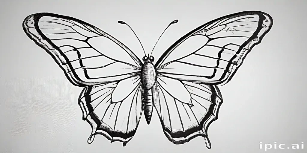 outline drawing of a butterfly