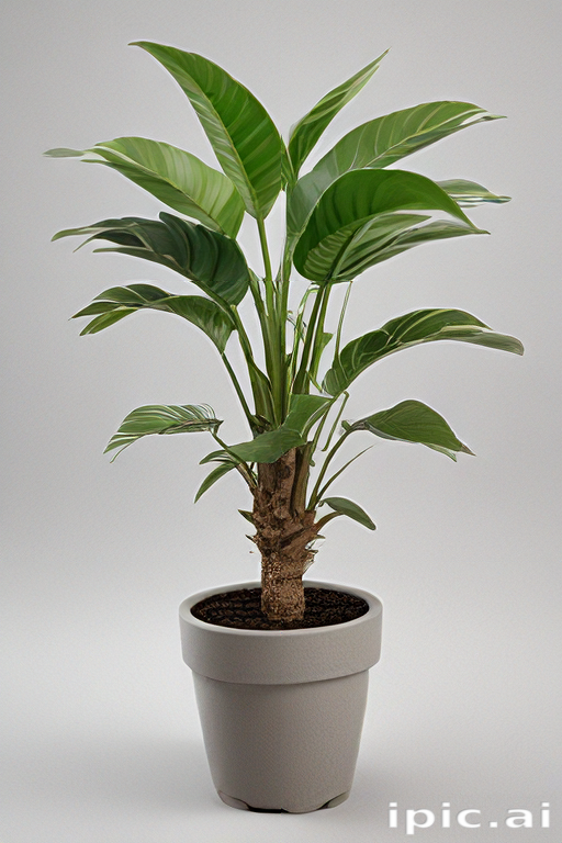 Elegant Indoor Plant in a Modern Pot with Lush Green Leaves