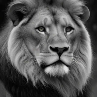 lion black and white