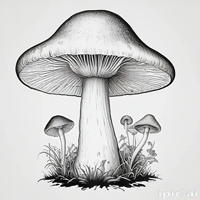 mushroom clip art black and white