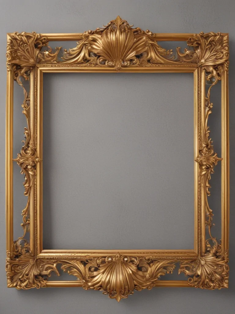 rectangle golden frame png