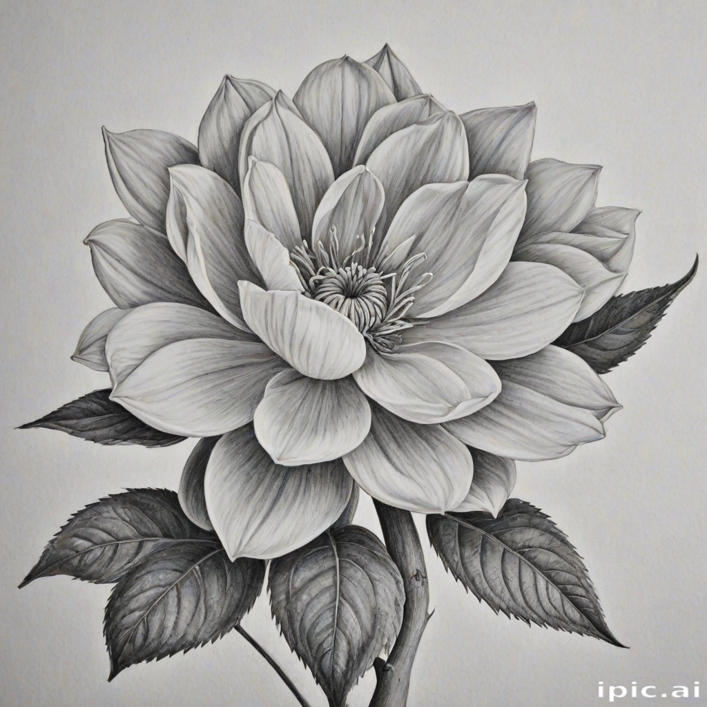 flower pencil drawing