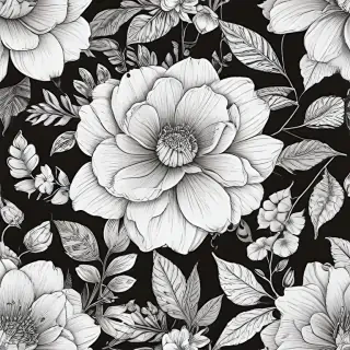 floral line art