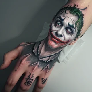 joker hand tattoo