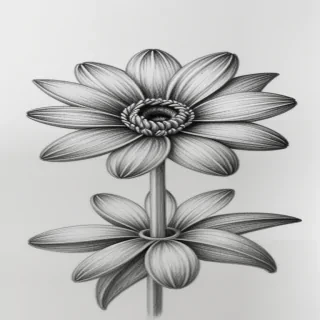 flower pencil drawing