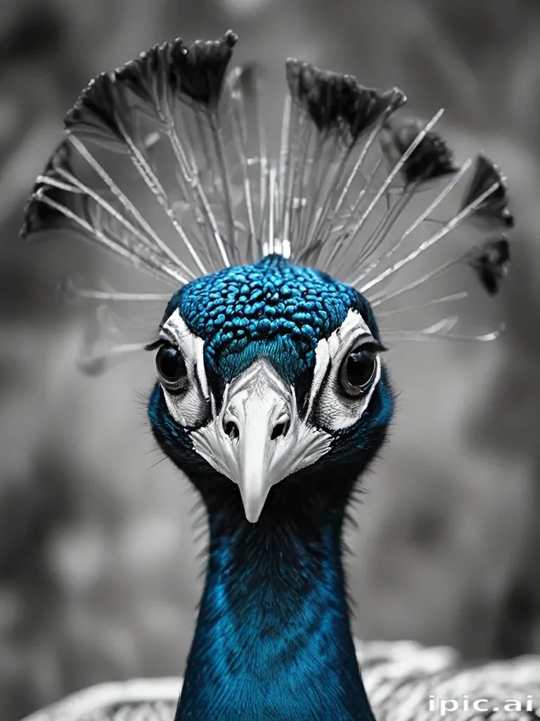 peacock black and white