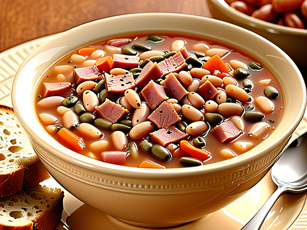 bean and ham soup calories