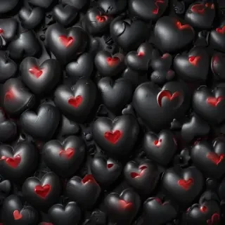 hearts background black