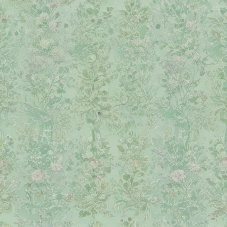 Delicate Floral Patterns on a Soft Mint Green Background for Elegant Decor