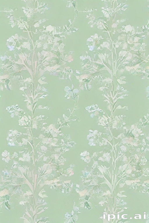 Delicate Floral Pattern on Soft Green Background for Elegant Decor