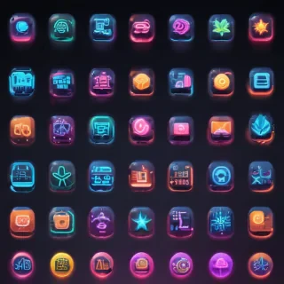 neon app icons