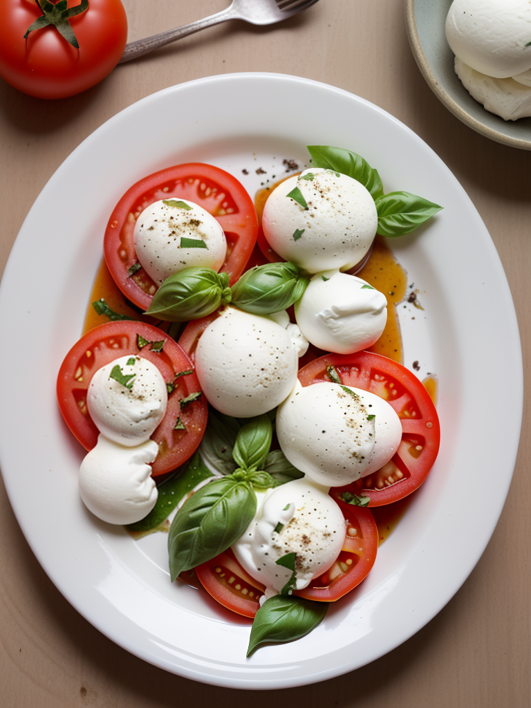 tomato caprese with fresh burrata
