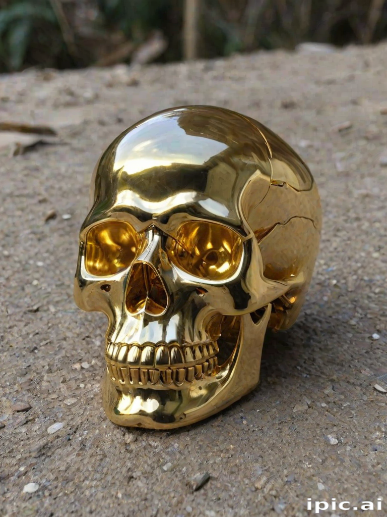 transparent gold skull