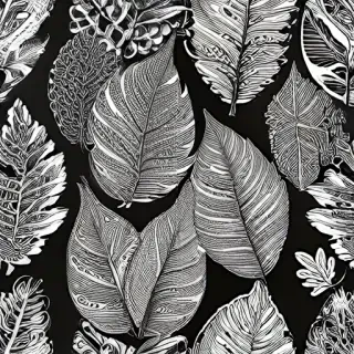 black and white clipart leaf