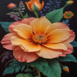 flower drawings color