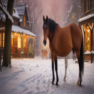 merry christmas images with horses