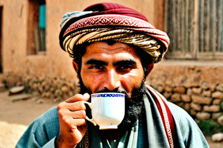 afghan drinking tea