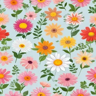 cartoon flowers transparent background