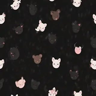black wallpaper cute