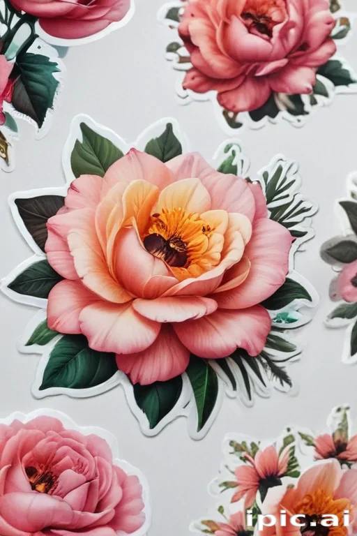 aesthetic flower stickers