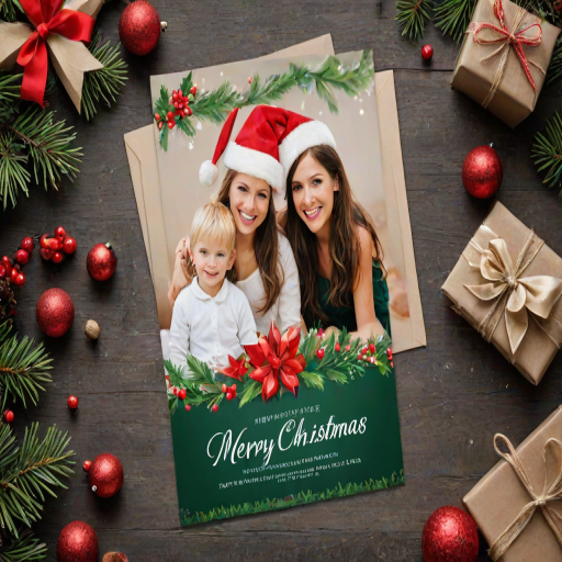 christmas card template psd