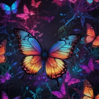 neon butterfly wallpaper
