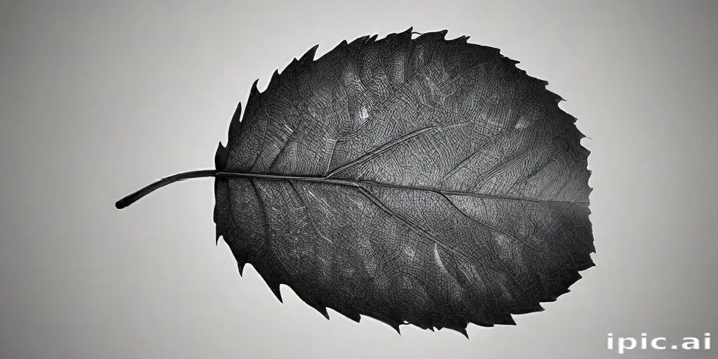 leaf in black and white