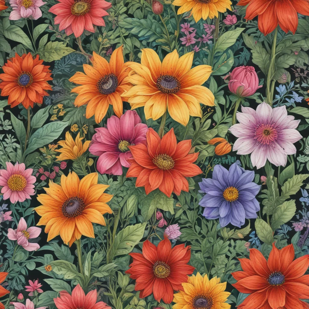 colourful flower drawing