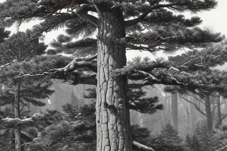 pine tree clipart black and white