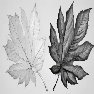 leaf clip art black and white