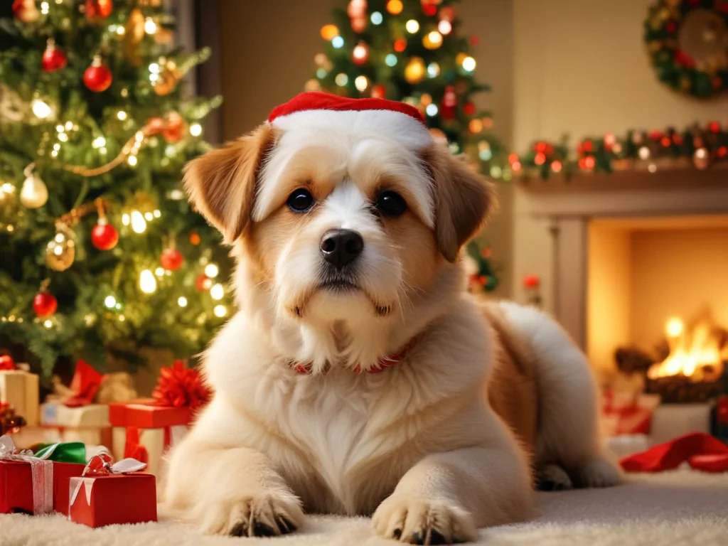 christmas dog wallpaper cute