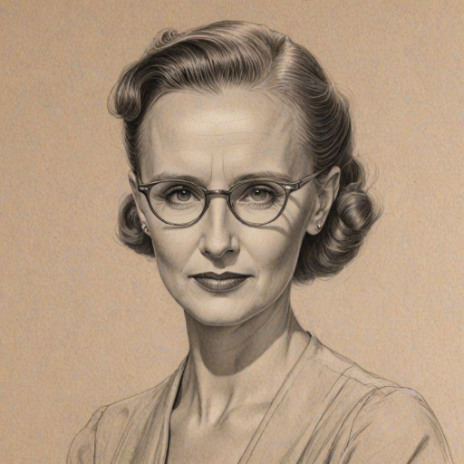 Exquisite Jessica Tandy, pencil sketch, portrait of Fetching woman 1935s in glasses, hair style beatnik, outline, clear lines, fine lines, 8k