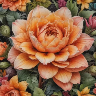 flower drawing images with colour