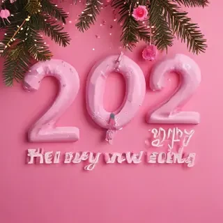 pink happy new year 2024