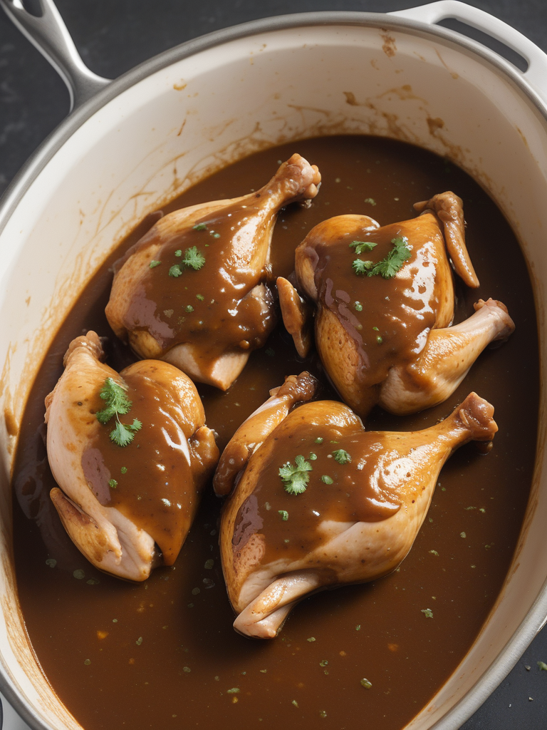 chicken in a brown sauce