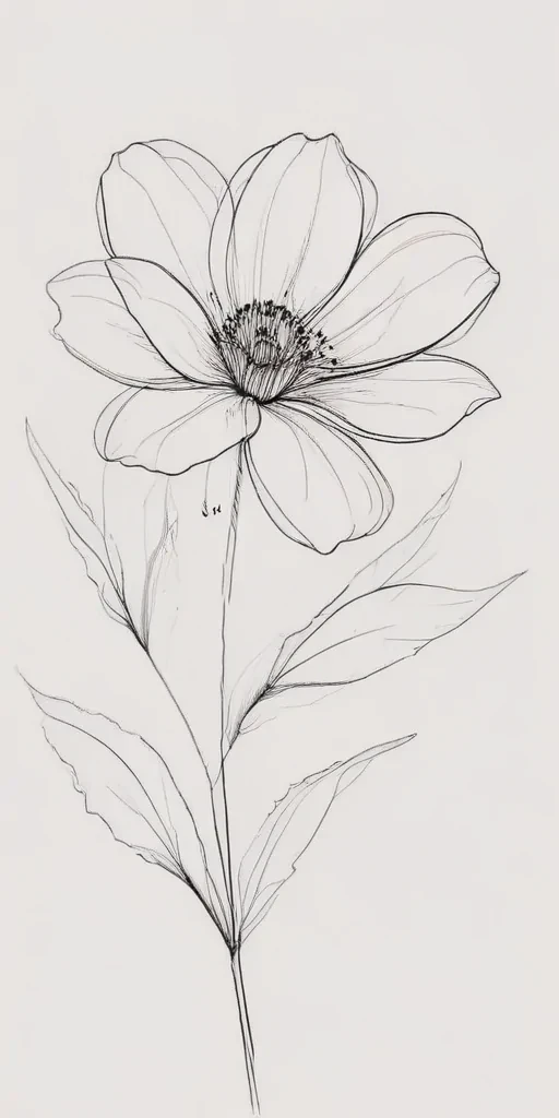 simple flower line art