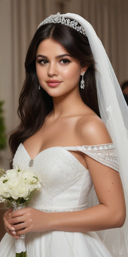 selena gomez in a wedding dress