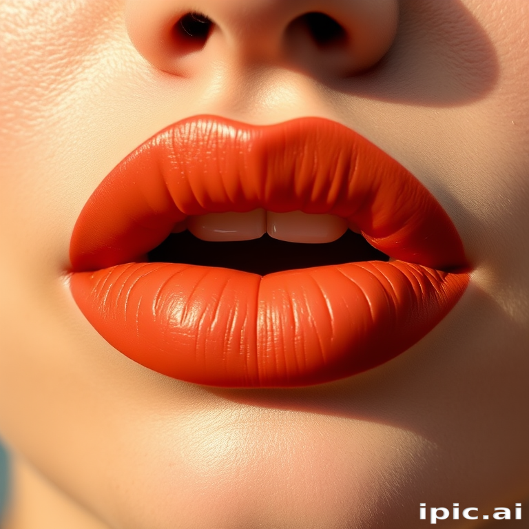 Matte terracotta lips with a warm, earthy tone, perfectly suited for a natural and sun-kissed appearance, enhancing the lips' natural beauty