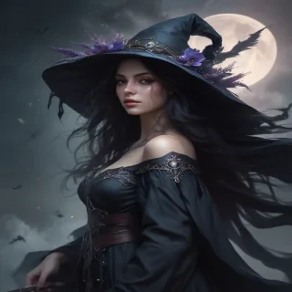 beautiful dark witch fantasy art