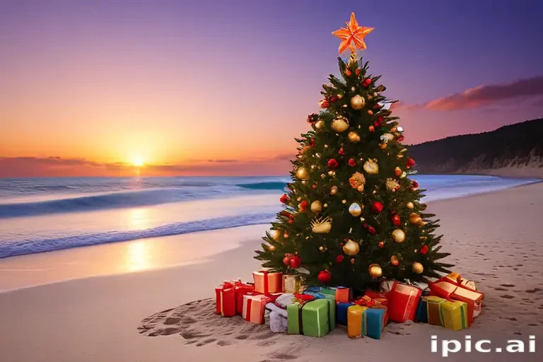 beach christmas wallpaper