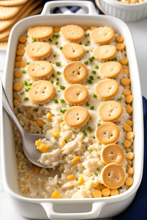 chicken and rice casserole with ritz crackers