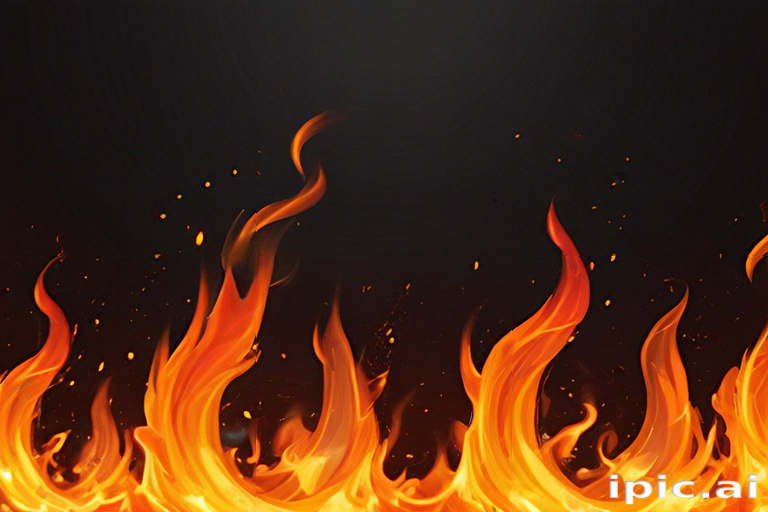 Vibrant and Dynamic Flames Dancing Against a Dark, Mysterious Background