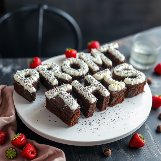 black forest gateau cake spelling out the words "PROMPT THIS", tasty, food photography, dynamic shot