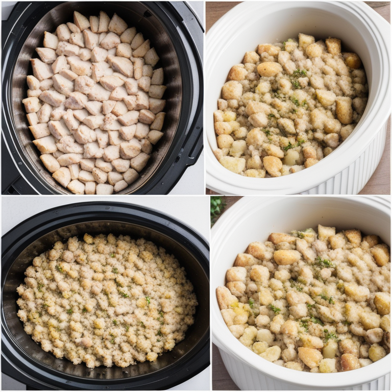 chicken stuffing crockpot 4 ingredients