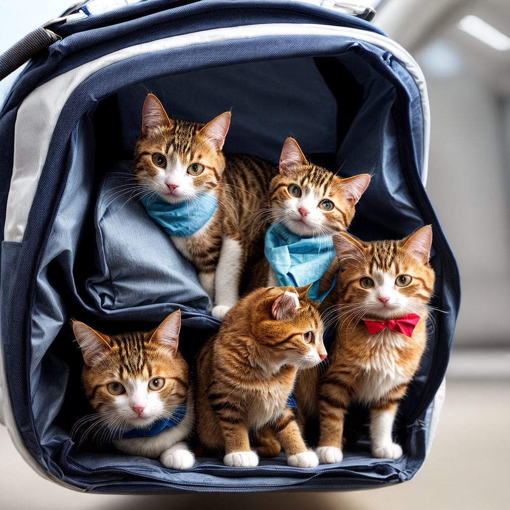 Cats inside aircraft cabin